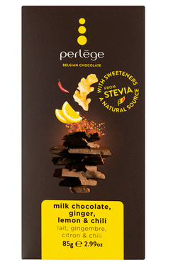 Perlege Melkesjokolade Ingefær & Sitron og Chili Aroma med Søtningsmidler 85 g