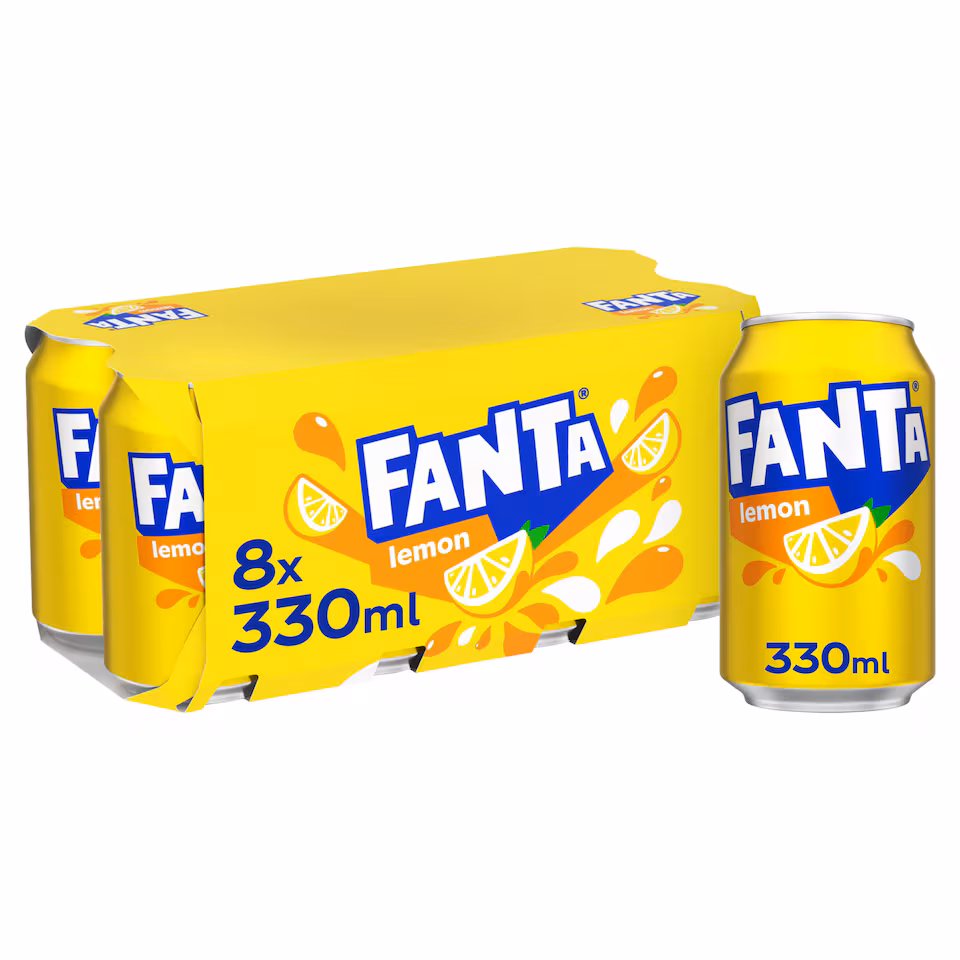 Fanta Lemon Soft Drink Cans 8 x 330 mL