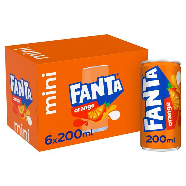 Fanta 6 x 200ml Orange Cans