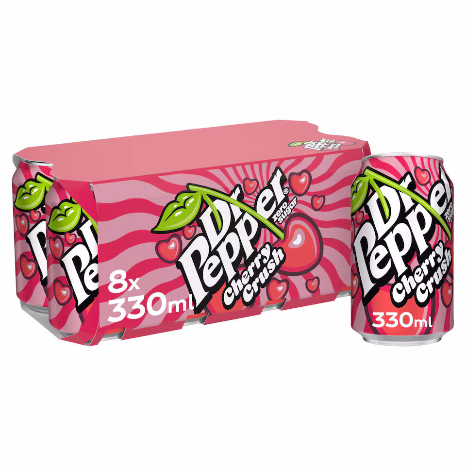 Dr Pepper Zero Sugar Cherry Crush 8x330ml Multipack