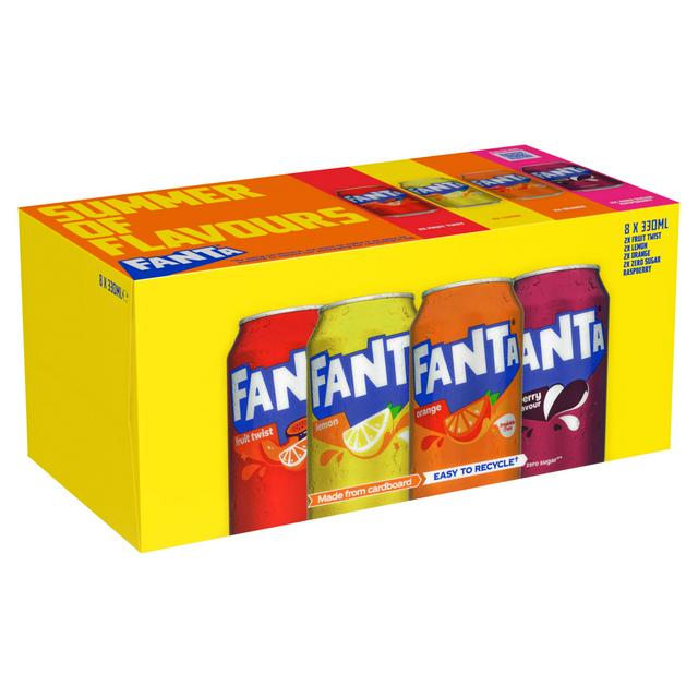 Fanta 8 x 330ml Flavours Variety Pack Cans
