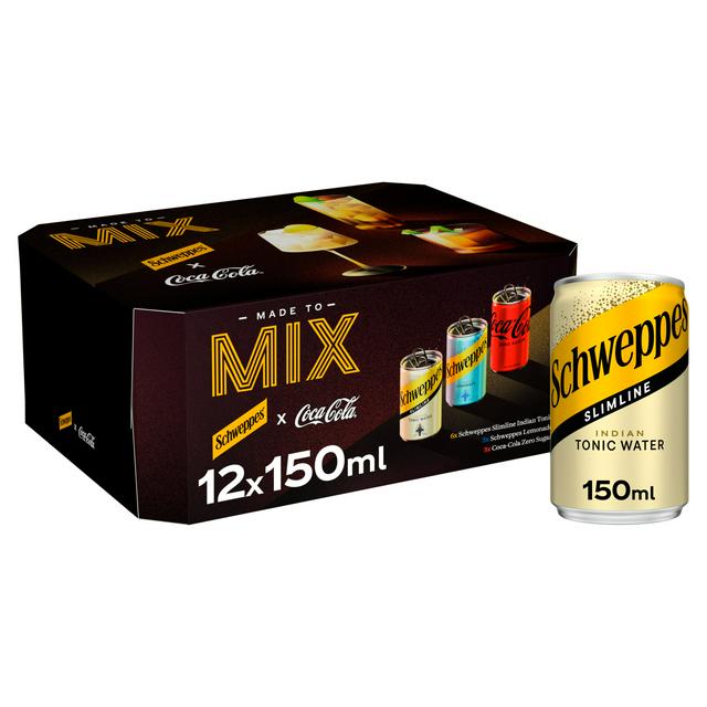 Schweppes & Coca-Cola Zero Sugar Made to Mix Variety Pack 12 x 150ml