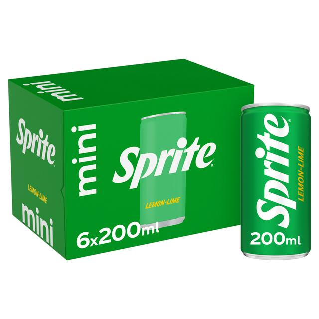 Sprite 6 x 200ml Lemon Lime Cans