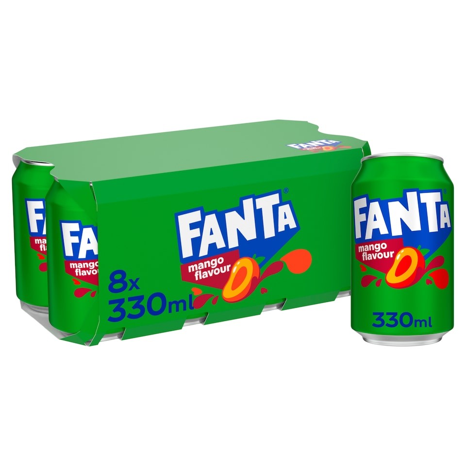 Fanta Mango Soft Drink Cans 8 x 330mL
