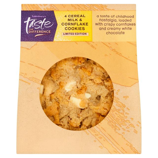 Sainsbury's Cereal Milk & Cornflake Cookies, Limited Edition, Taste the Difference x4