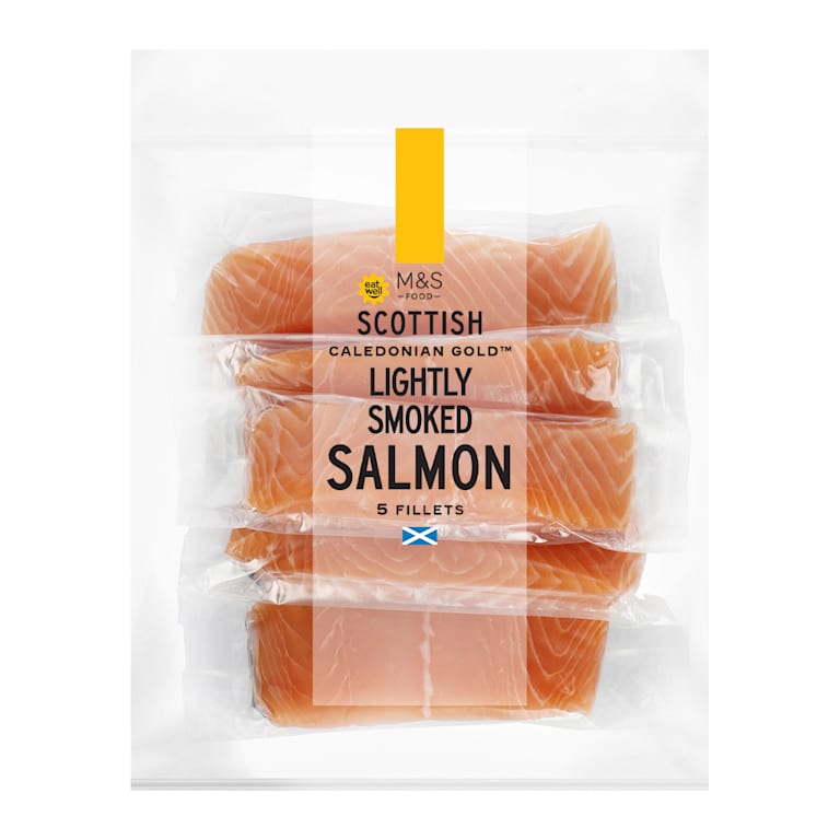 M&S 2 Lightly Smoked Caledonian Gold Salmon Fillets