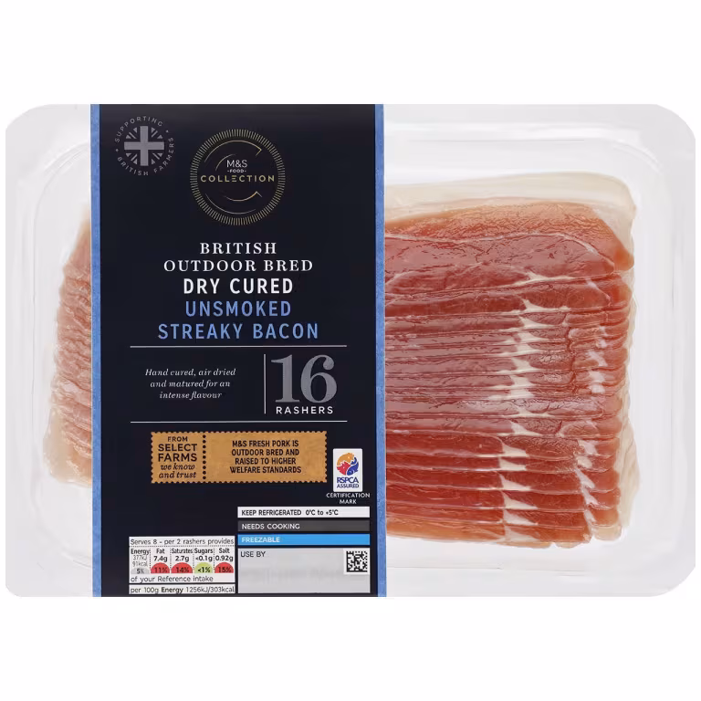 M&S Collection British Unsmoked Streaky Bacon