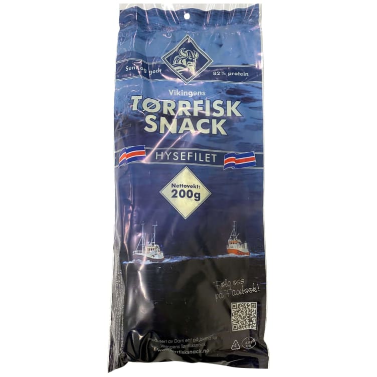 Tørrfisksnacks Hyse 200g Vikingens