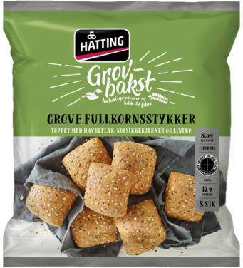 Grove Fullkornstykker 520g Hatting