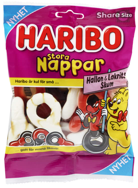 Nappar Stora Hallon/Lakris&Skum 170g Haribo