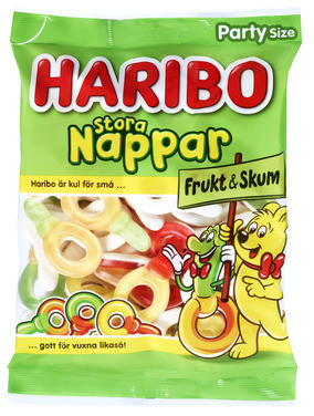 Stora Nappar Frukt & Skum 750g Haribo
