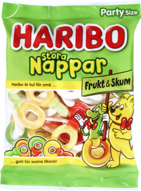 Stora Nappar Frukt & Skum 750g Haribo