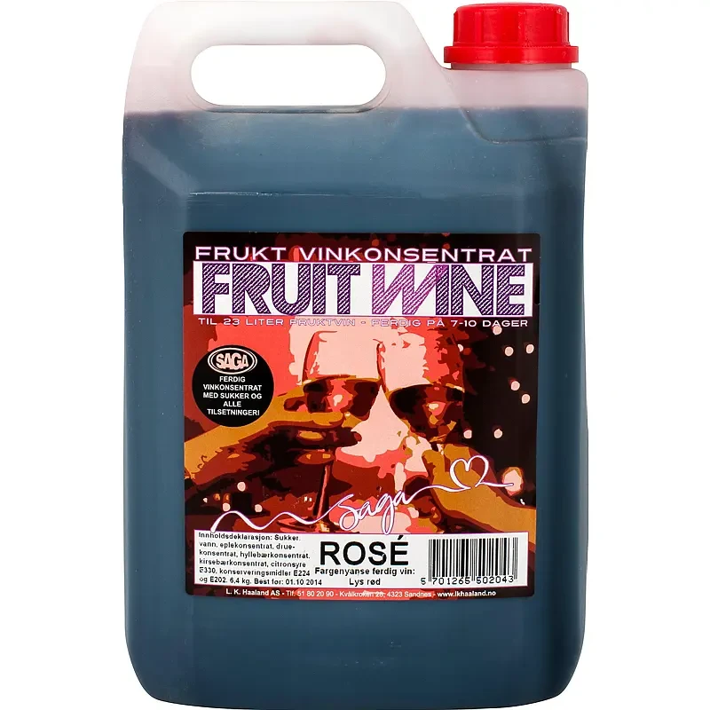 Fruktvin Rose m/sukker Saga