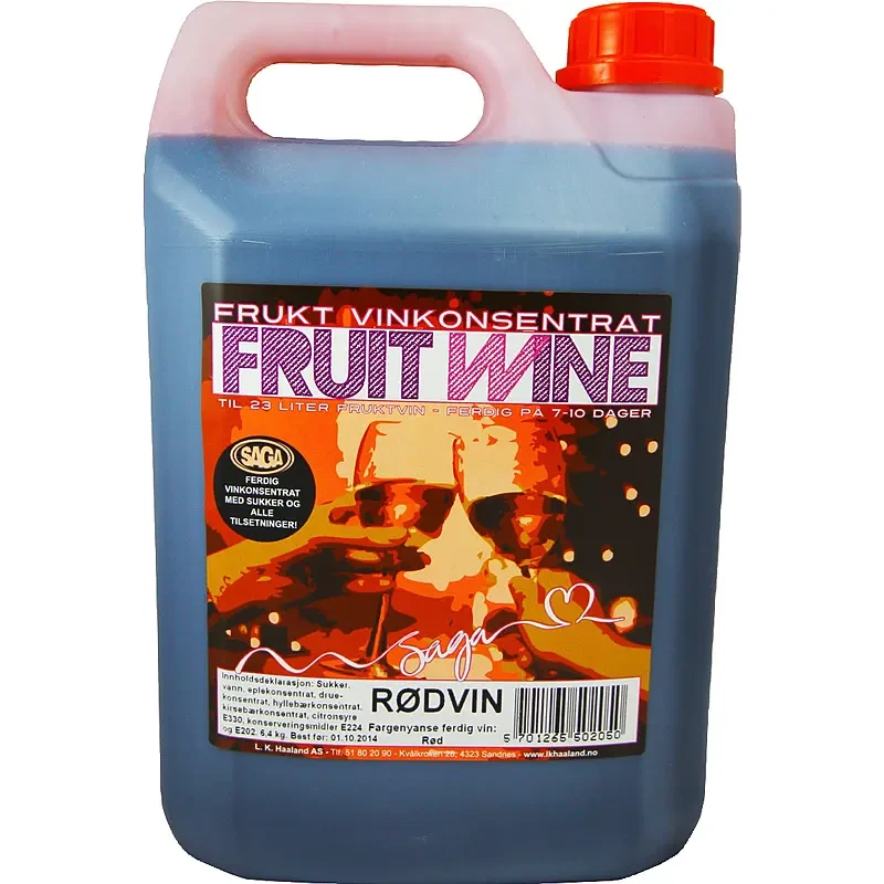 Fruktvin Rød m/sukker Saga