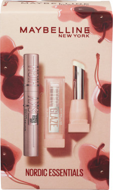 Maybelline Lash Sensational Sky High Mascara Black + Lifter Glaze Lip Balm 01 Clear Crave julegave