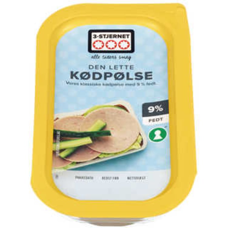 Kødpølse 9% skivet 80g 3-Stjernet