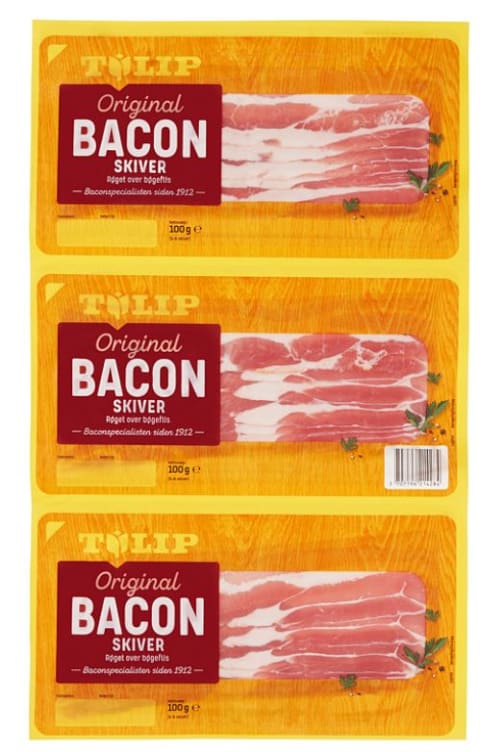 Bacon Multipack Bøkeflisrøkt skivet 3x100g Tulip