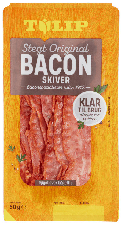 Bacon Ferdigstekt skivet 50g Tulip