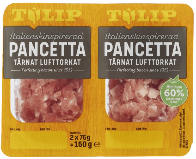 Pancetta Terning 2x75g Lufttørket Tulip