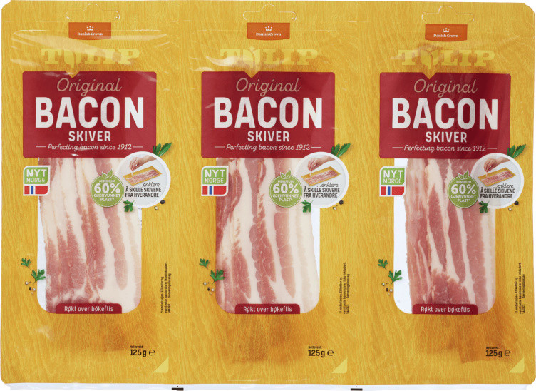 Bacon skivet Bøkeflisrøkt 3pk 375g Tulip