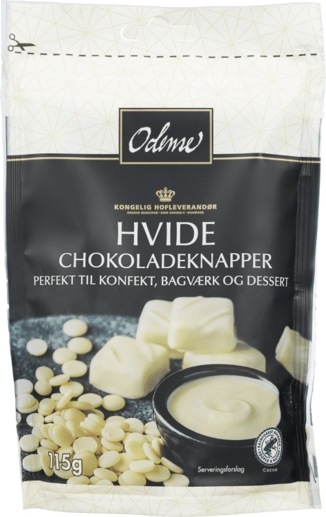 Sjokoladeknapper Hvite 115g Odense