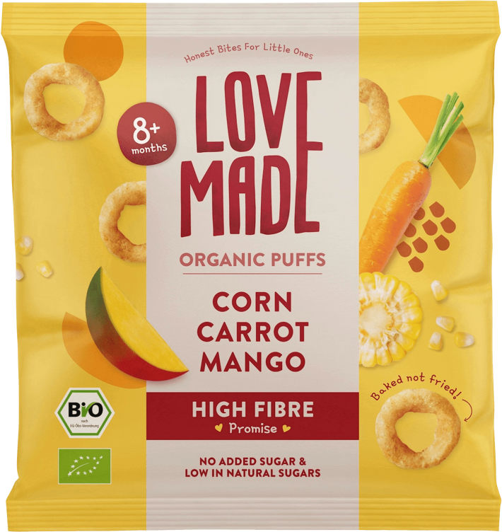 Maissnack Mais Gulrot Mango Øko 20g Lovemade