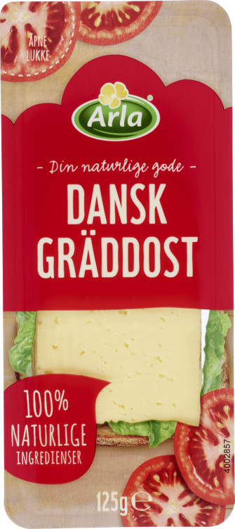 Dansk Greddost skivet 125g Arla