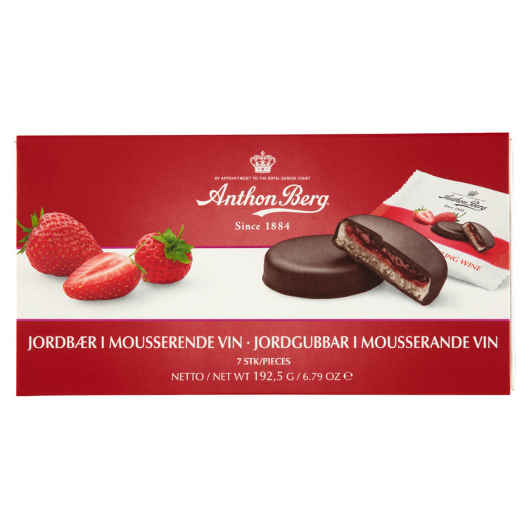 Jordbær i Vin 220g Toms