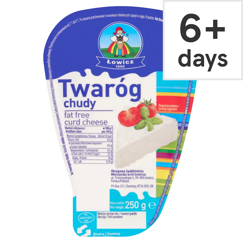 Lowicz Fat Free Curd Cheese 250g