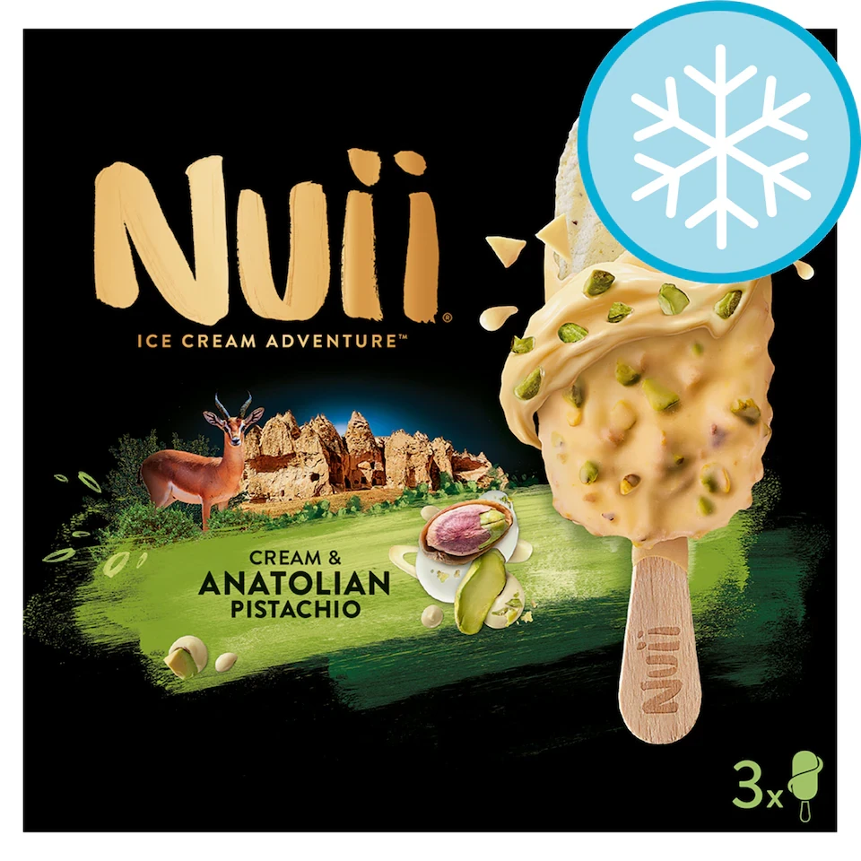 Nuii Cream & Anatolian Pistachio Ice Cream Sticks 3x90ml