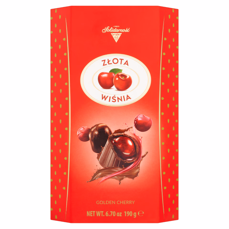 Solidarnosc Golden Cherry Chocolates In Liqueur 190G