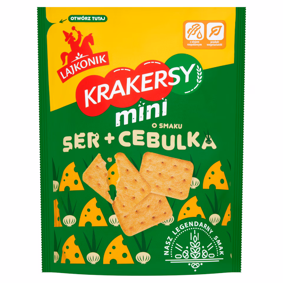 Lajkonik Mini Crackers Cheese & Onion Flavoured 100G