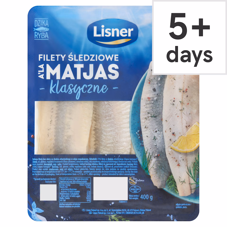 Lisner Matjas Herring Fillets 400G