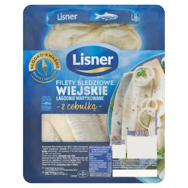 Lisner Wiejskie Herring Fillets with Onion 450g