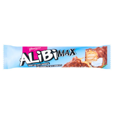 Goplana Alibi Max Crispy Bar with Coconuts and Caramel in Milk Chocolate 43g