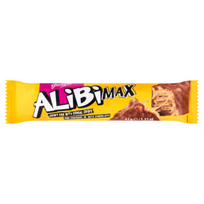 Goplana Alibi Max Crispy Bar with Cereal Crisps and Caramel in Milk Chocolate 43g