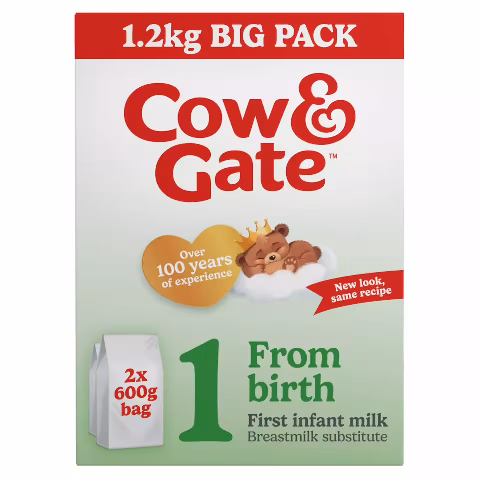 Cow & Gate 1 First Infant Baby Milk Formula Powder from Birth Big Pack 1.2kg