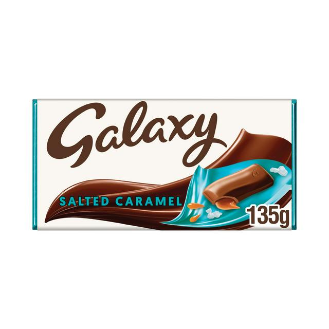 Galaxy Salted Caramel & Milk Chocolate Block Bar Vegetarian 135g