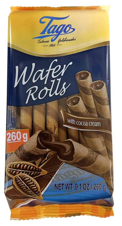 Vaffelrull m/Sjokolade 260g Tago