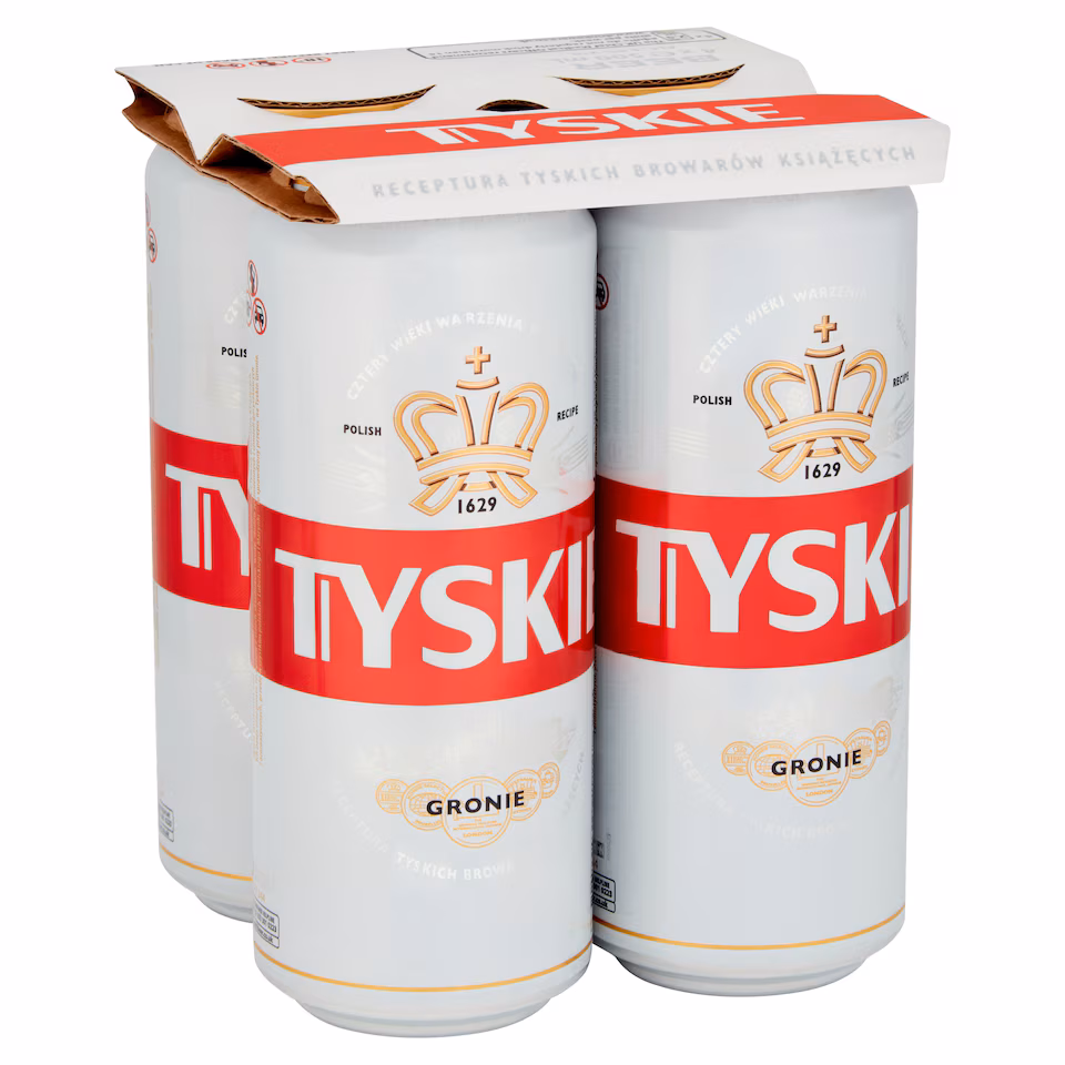Tyskie Polish Beer Lager Cans 4x500ml