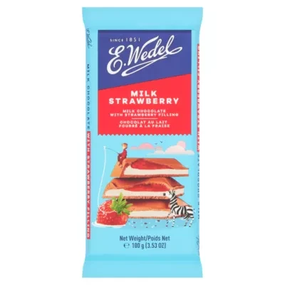 E. Wedel Milk Chocolate with Strawberry Filling 100g