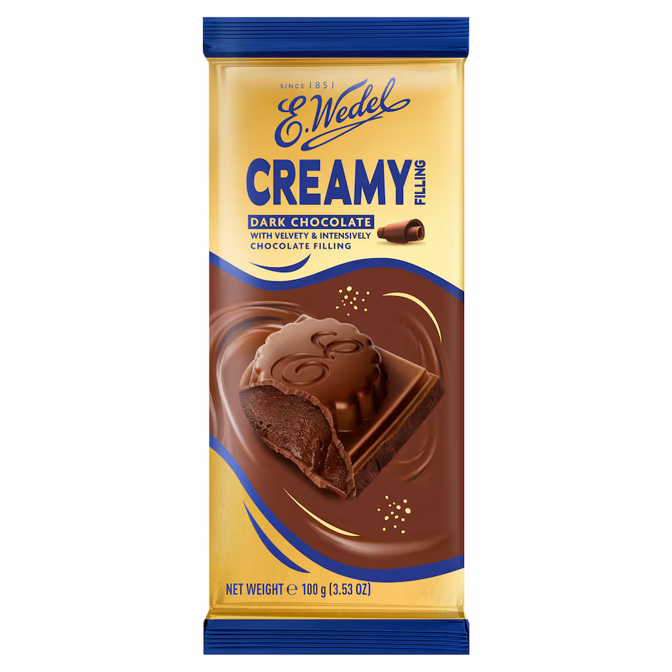 E. Wedel Dark Chocolate with Chocolate Filling 100g