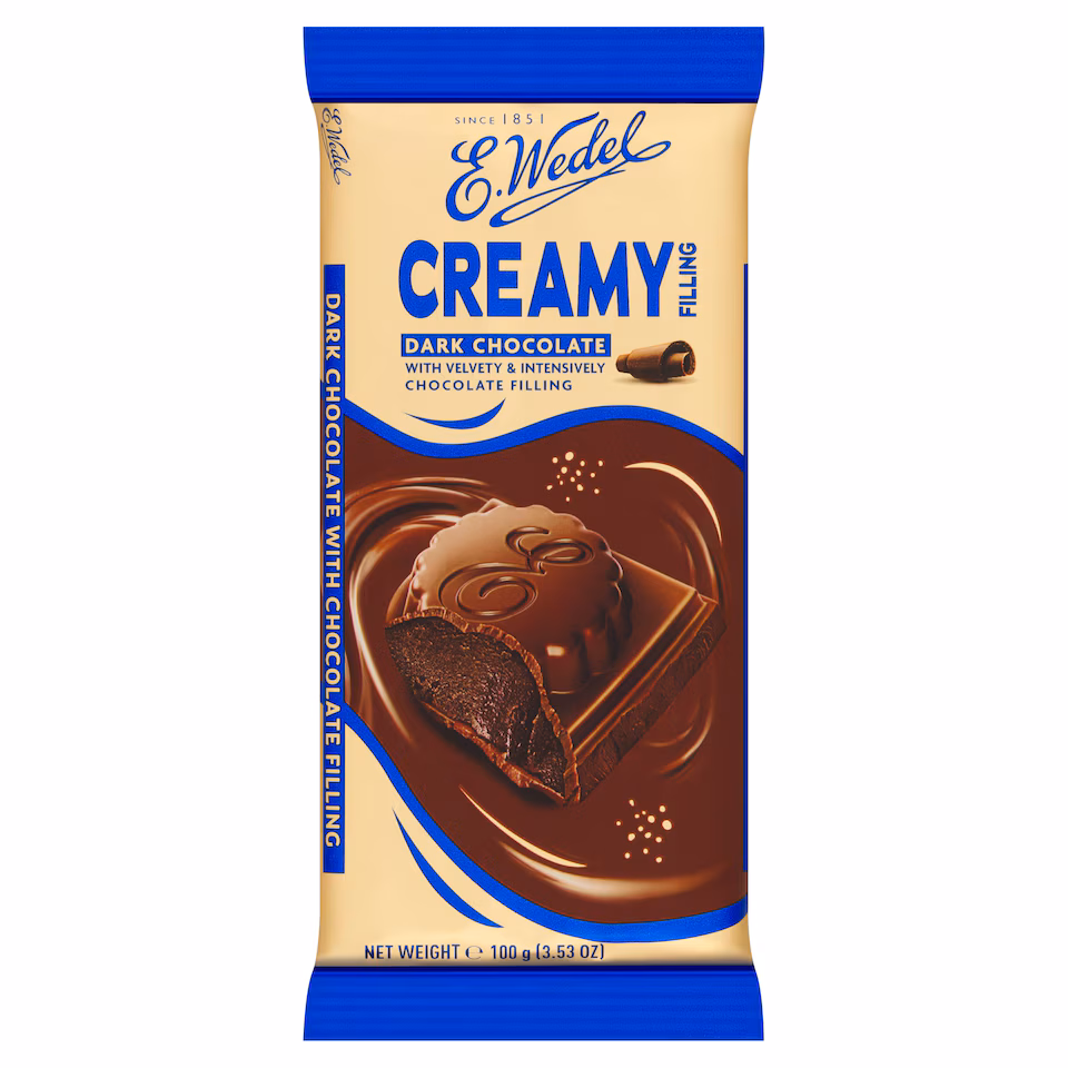 E. Wedel Dark Chocolate with Chocolate Filling 100g