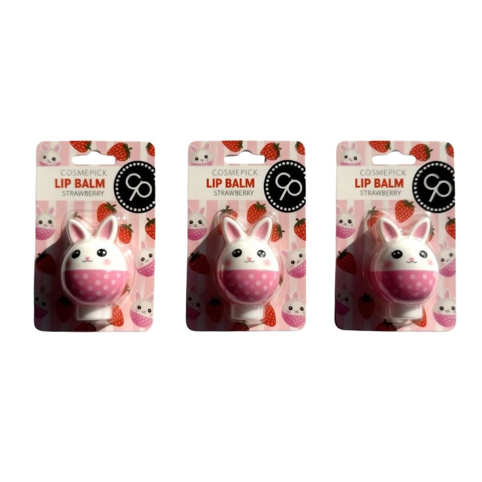 COSMEPICK Strawberry Bunny Lip Balm 3 x 6g