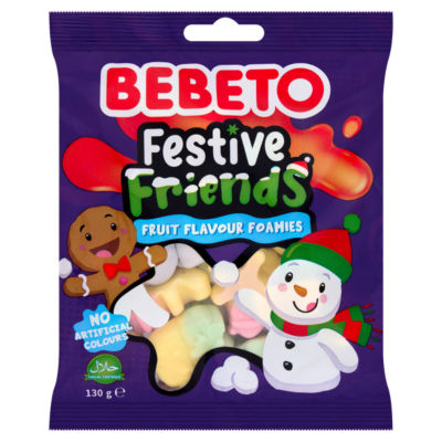 Bebeto Festive Friends Fruit Flavour Foamies 130g