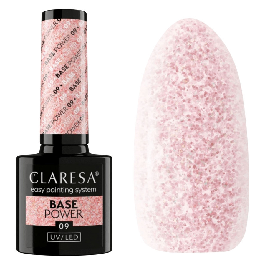Claresa Power Base Hybrid Soak-Off 09 Pink Shade & Rose Gold 5g