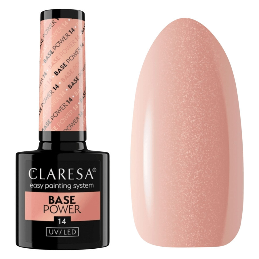 Claresa Power Base Hybrid Soak-Off 14 Deep Nude Shade & Pink-Violet Glow 5g