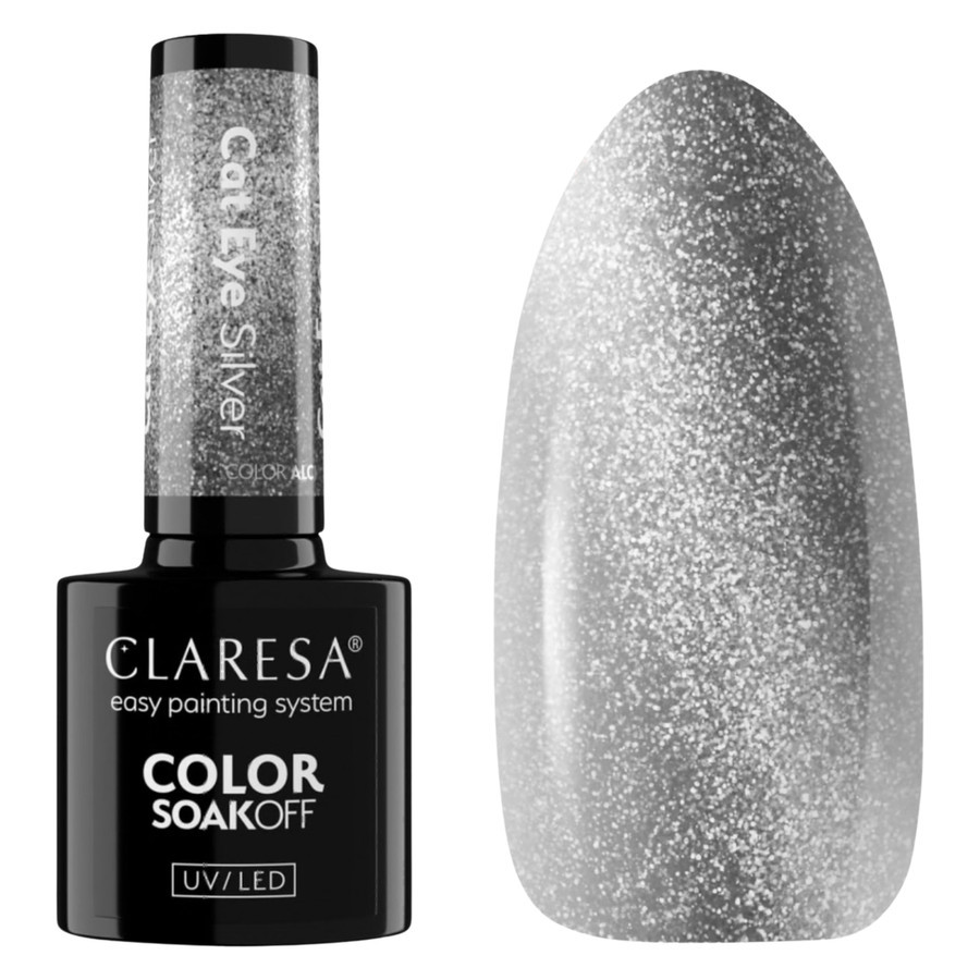 Claresa Hybrid Soak Off Nail Polish Alchemy Cat Eye Silver 5ml