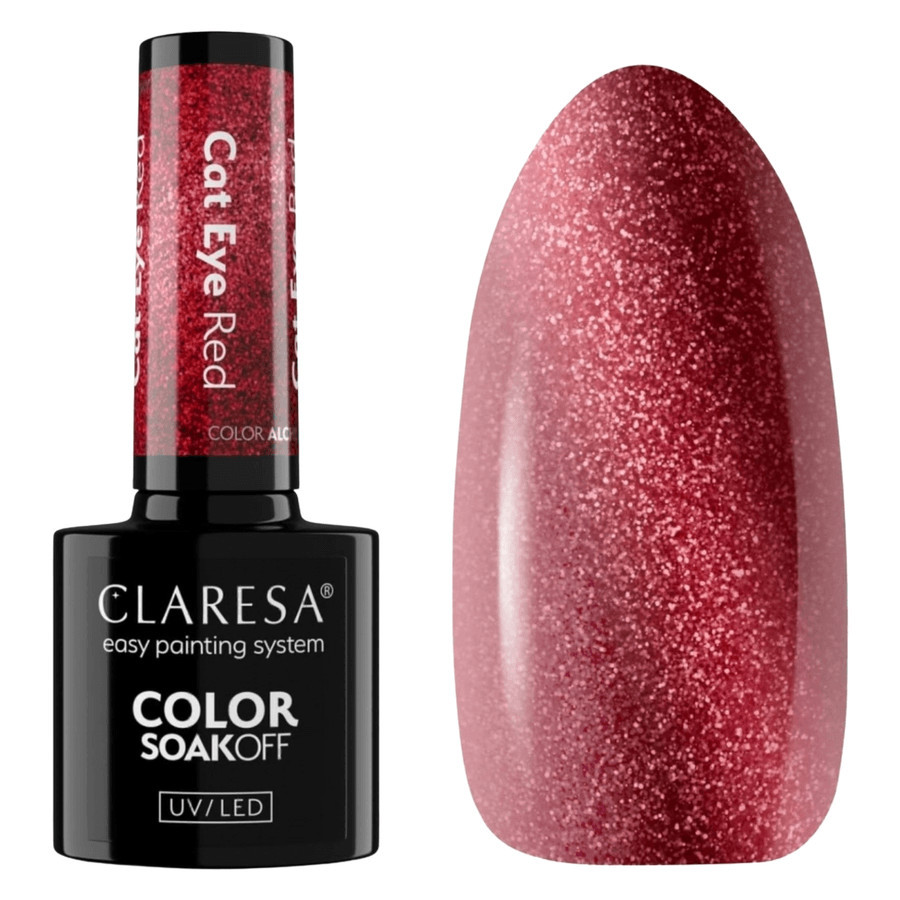 Claresa Hybrid Soak Off Nail Polish Alchemy Cat Eye Red 5ml