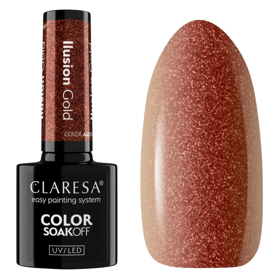 Claresa Hybrid Soak Off Nail Polish Alchemy Ilusion Gold 5ml